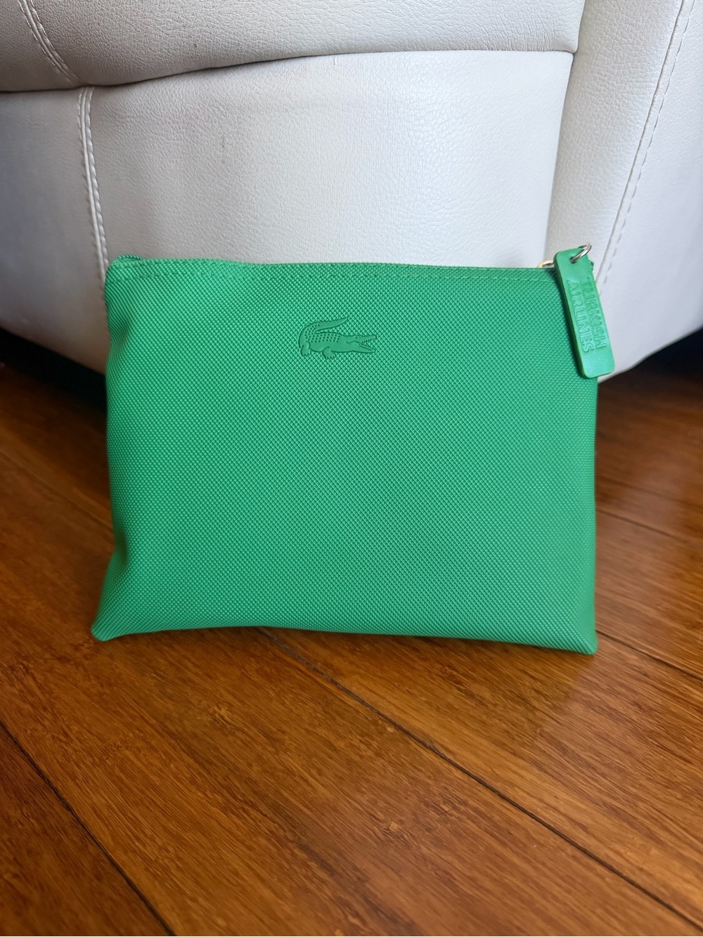 New Lacoste Pouch x Turkish Airlines Amenity Travel Kit green